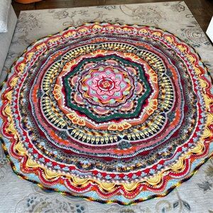 Mandala Madness Hand Made Crochet Blanket Throw 94”